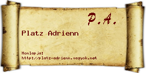 Platz Adrienn névjegykártya